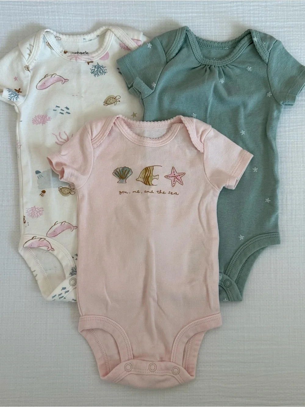 Carter's Girls' 3-Pack Short Sleeve One-Pieces